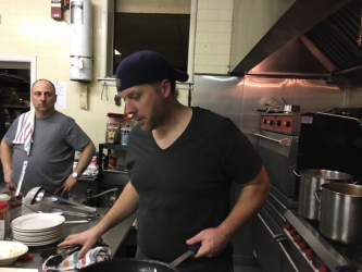 2018 Fish Fry - Dan and Rocco work on making the night a success